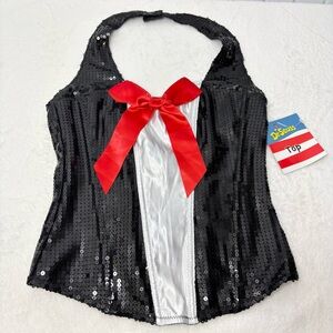 Dr. Seuss Black and White Corset with Red Bow Size M
Halloween Cat in The‎ Hat